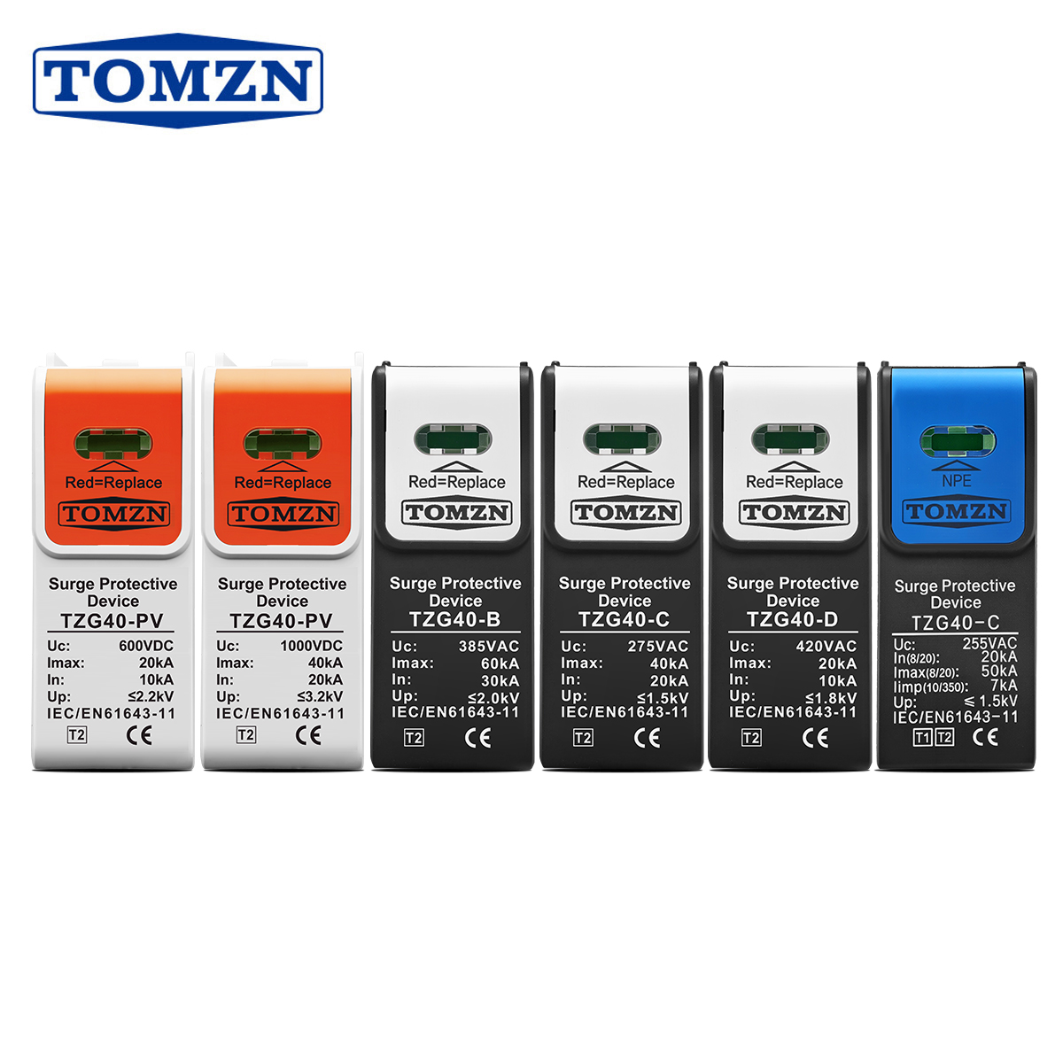 Ac Surge Protector - 1 adet TZG40 PV deşarj tüpü