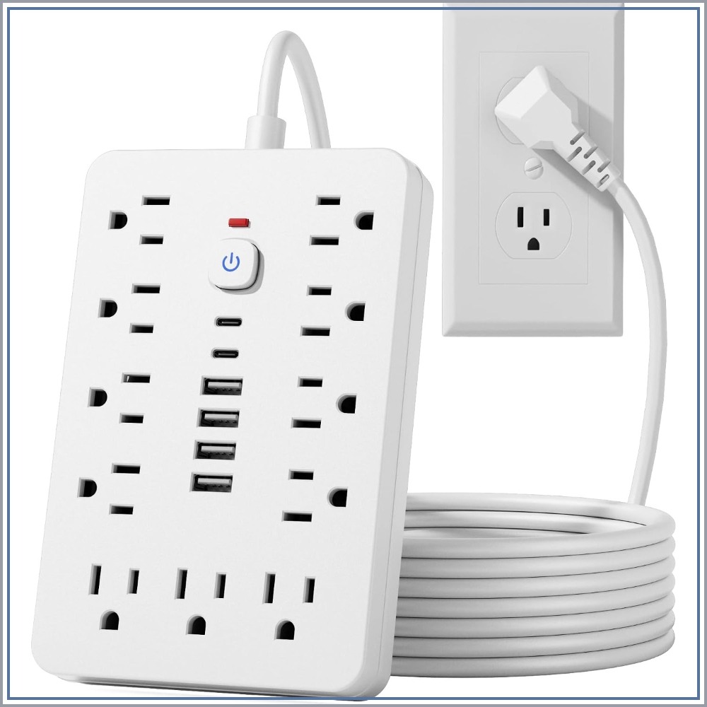 Ac Surge Protector - 15 FT Düz Fişli Akım Korumalı