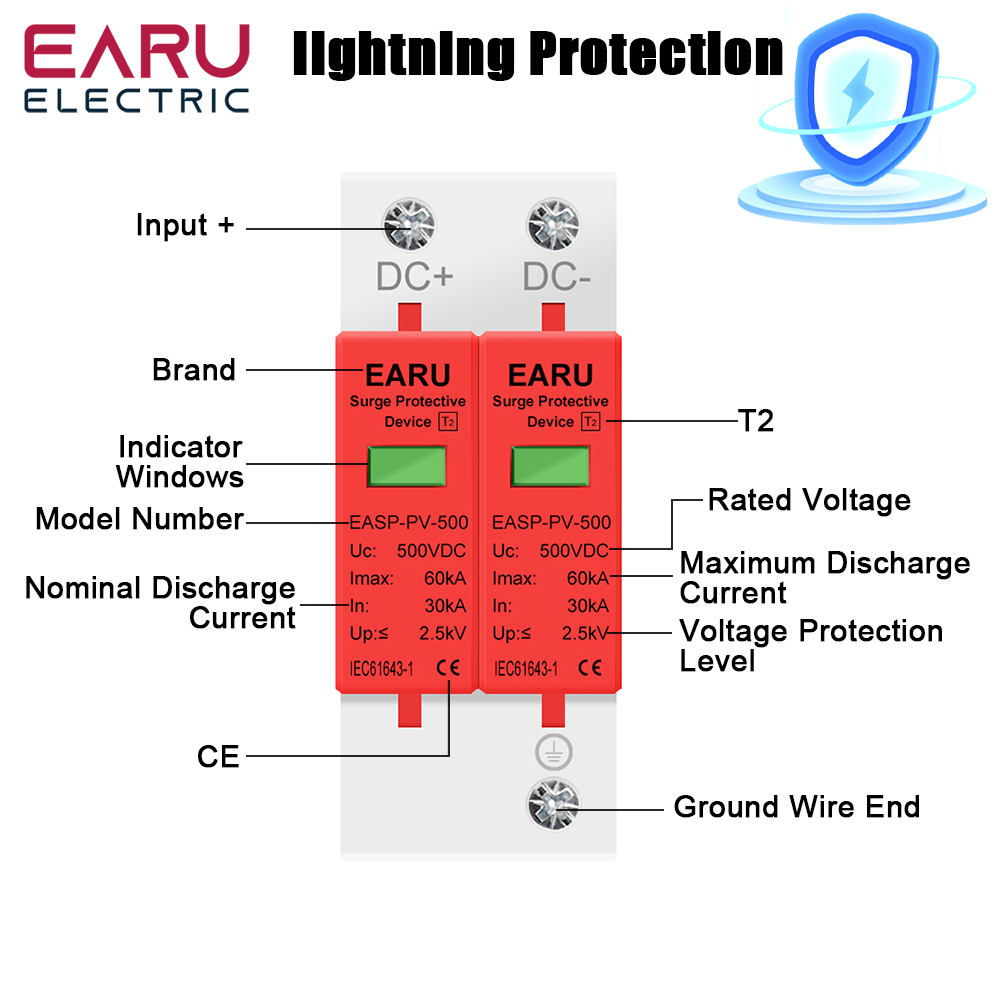 EARU 2P DC SPD Aşırı Gerilim K - Ac Surge Protector incelemesi ve fiyatı
