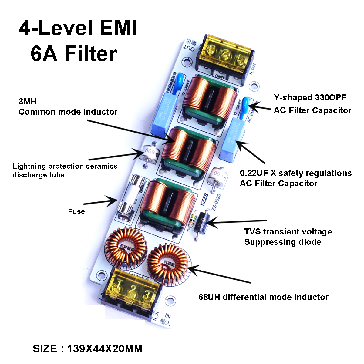 6A/10A 4 Kademeli EMI Filtresi - Ac Surge Protector incelemesi ve fiyatı